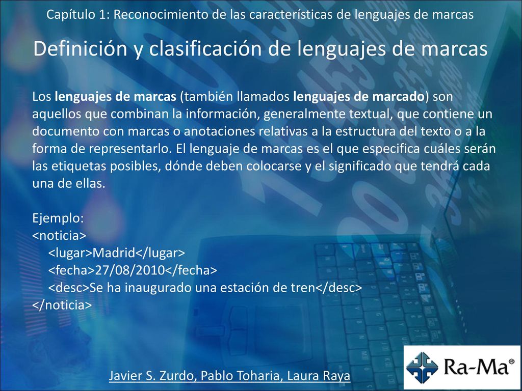 Definición y clasificación de lenguajes de marcas