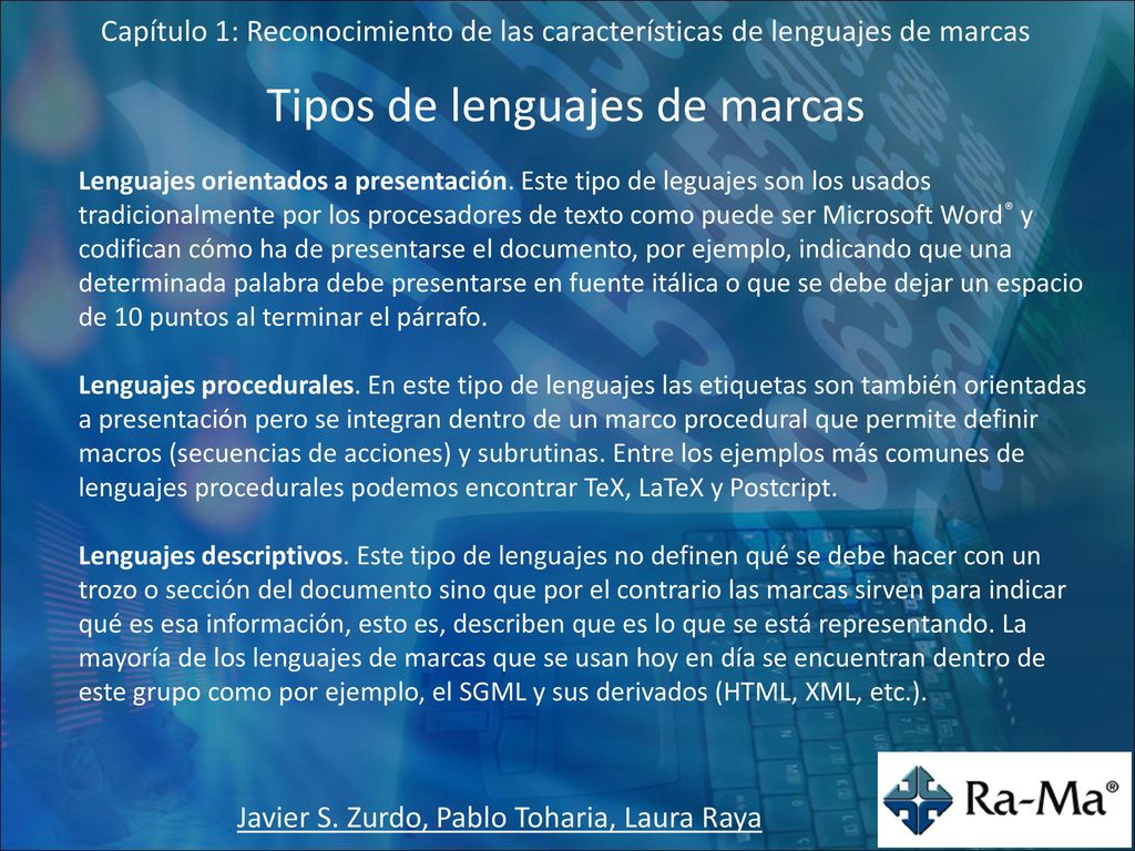 Tipos de lenguajes de marcas