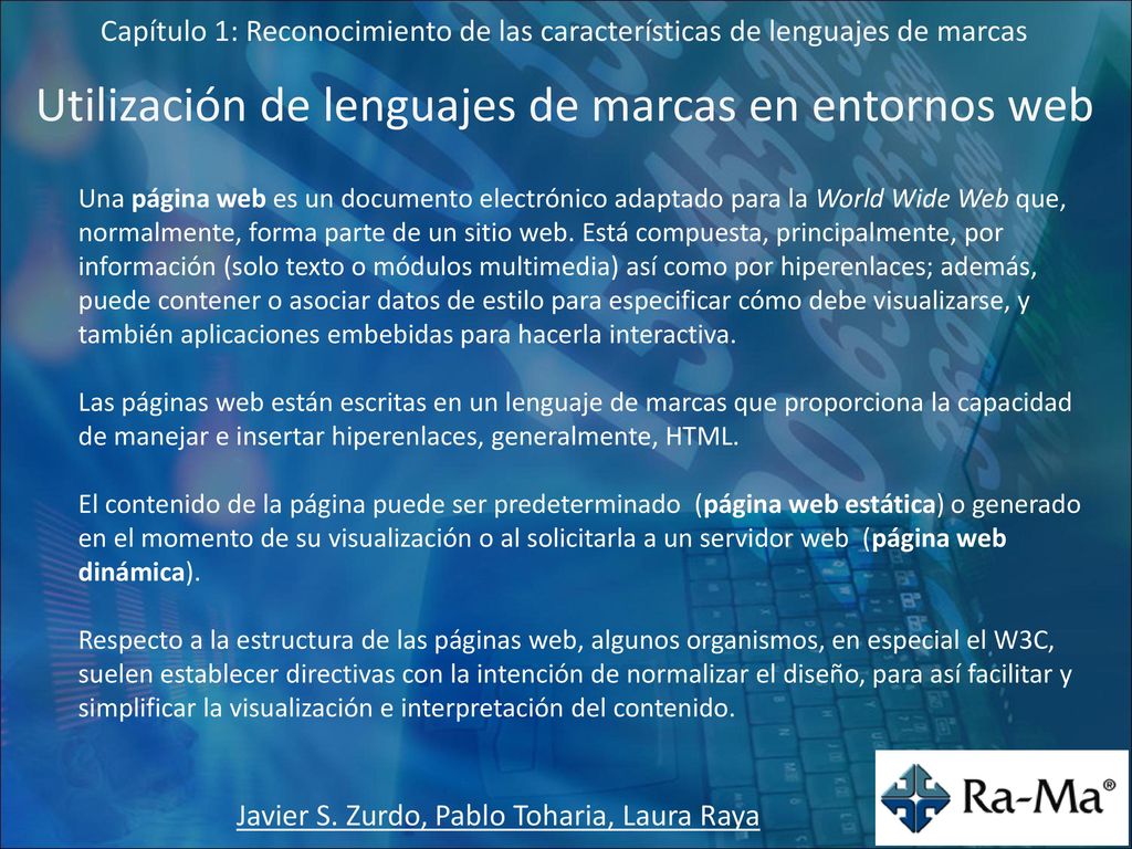 Utilización de lenguajes de marcas en entornos web
