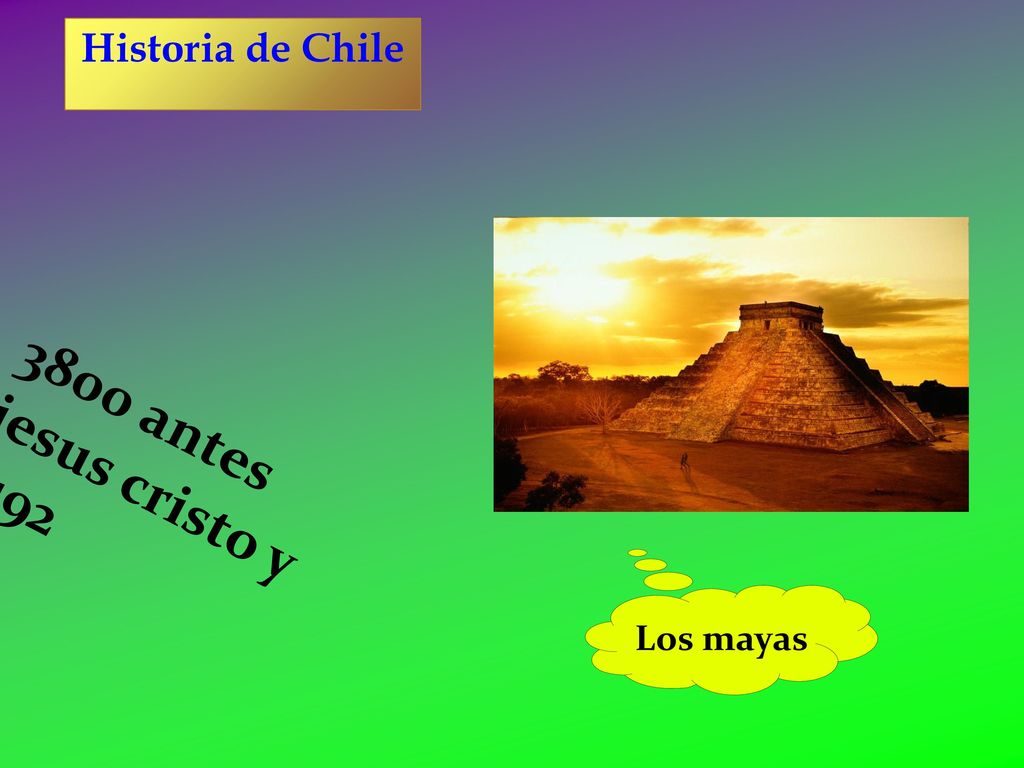 Historia de Chile 3800 antes jesus cristo y 1492 Los mayas