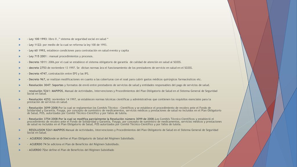 - Ley : libro II , sistema de seguridad social en salud