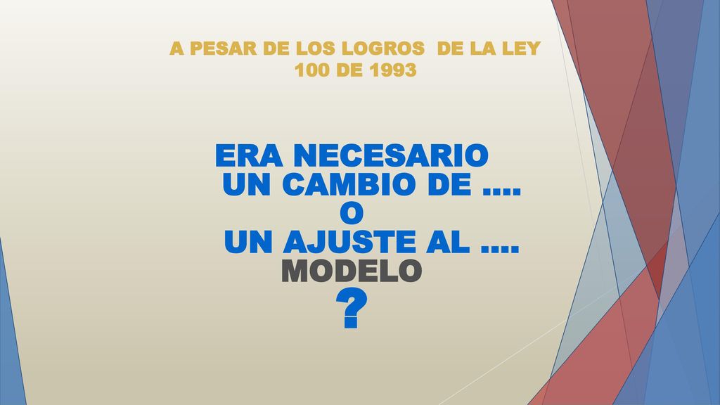 A PESAR DE LOS LOGROS DE LA LEY 100 DE 1993