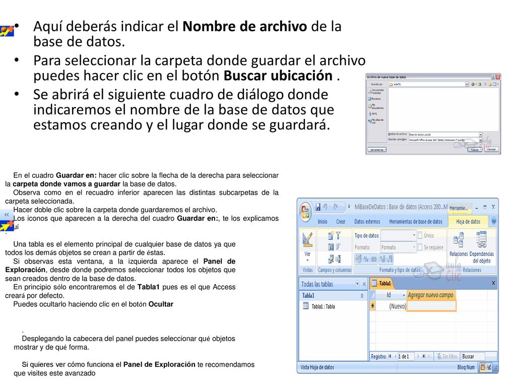 Aquí deberás indicar el Nombre de archivo de la base de datos.