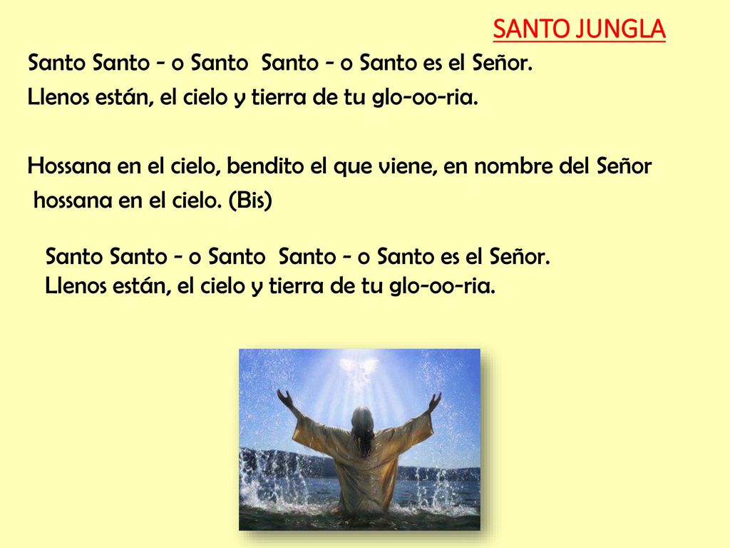 SANTO JUNGLA Santo Santo - o Santo Santo - o Santo es el Señor.