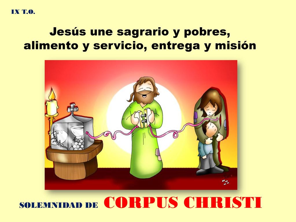 Jesús une sagrario y pobres, alimento y servicio, entrega y misión