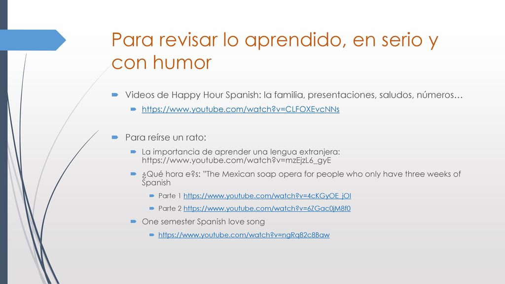 Para revisar lo aprendido, en serio y con humor