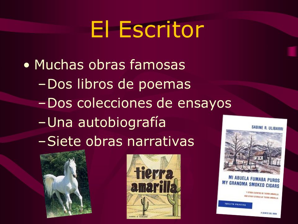 El Escritor Muchas obras famosas Dos libros de poemas