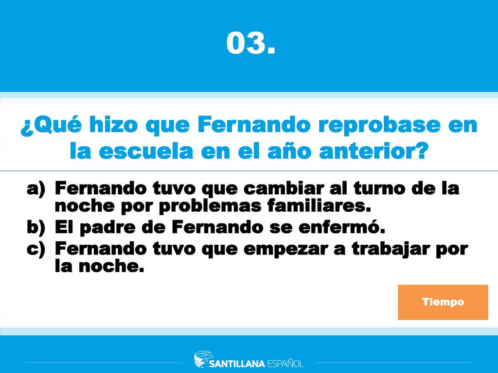 ¿Qué hizo que Fernando reprobase en la escuela en el año anterior