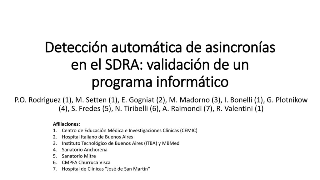 Detección automática de asincronías en el SDRA: validación de un programa informático