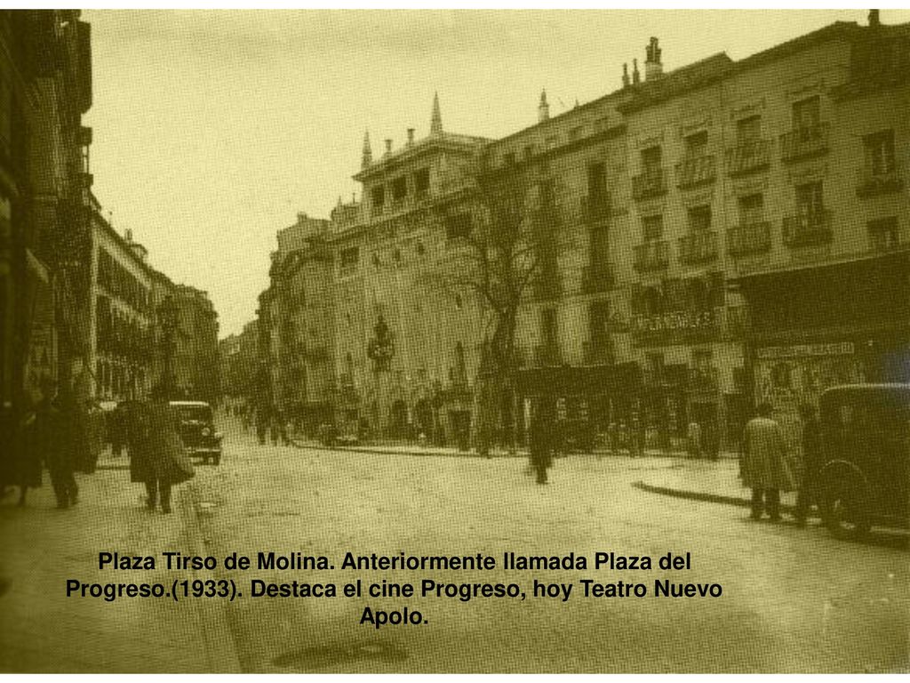 Plaza Tirso de Molina. Anteriormente llamada Plaza del Progreso.(1933).