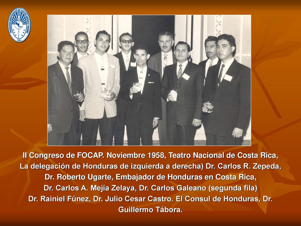 II Congreso de FOCAP. Noviembre 1958, Teatro Nacional de Costa Rica,