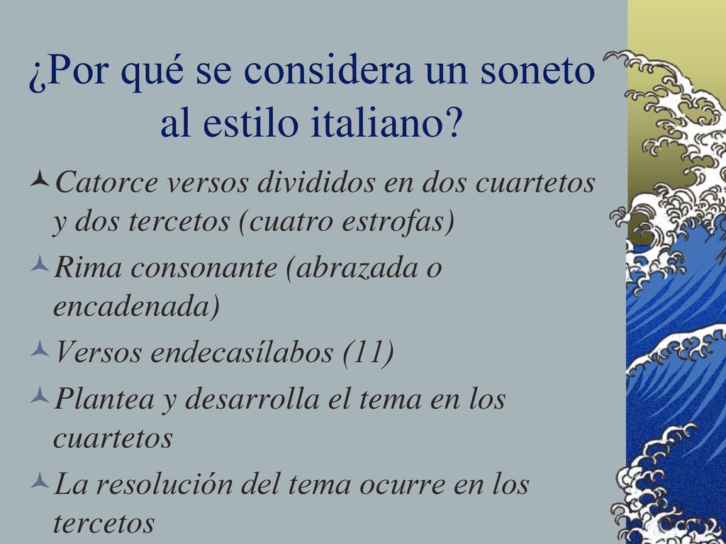 ¿Por qué se considera un soneto al estilo italiano