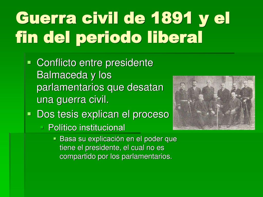 Guerra civil de 1891 y el fin del periodo liberal