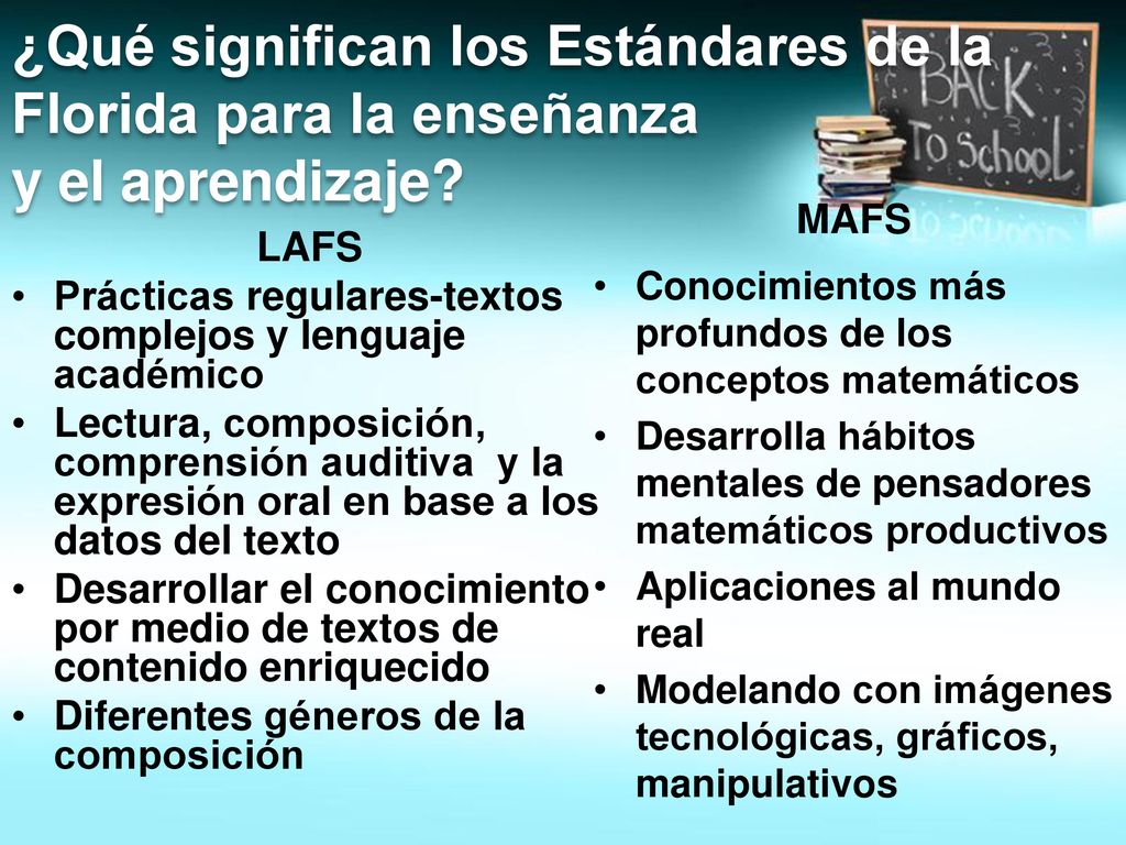 ¿Qué significan los Estándares de la Florida para la enseñanza y el aprendizaje
