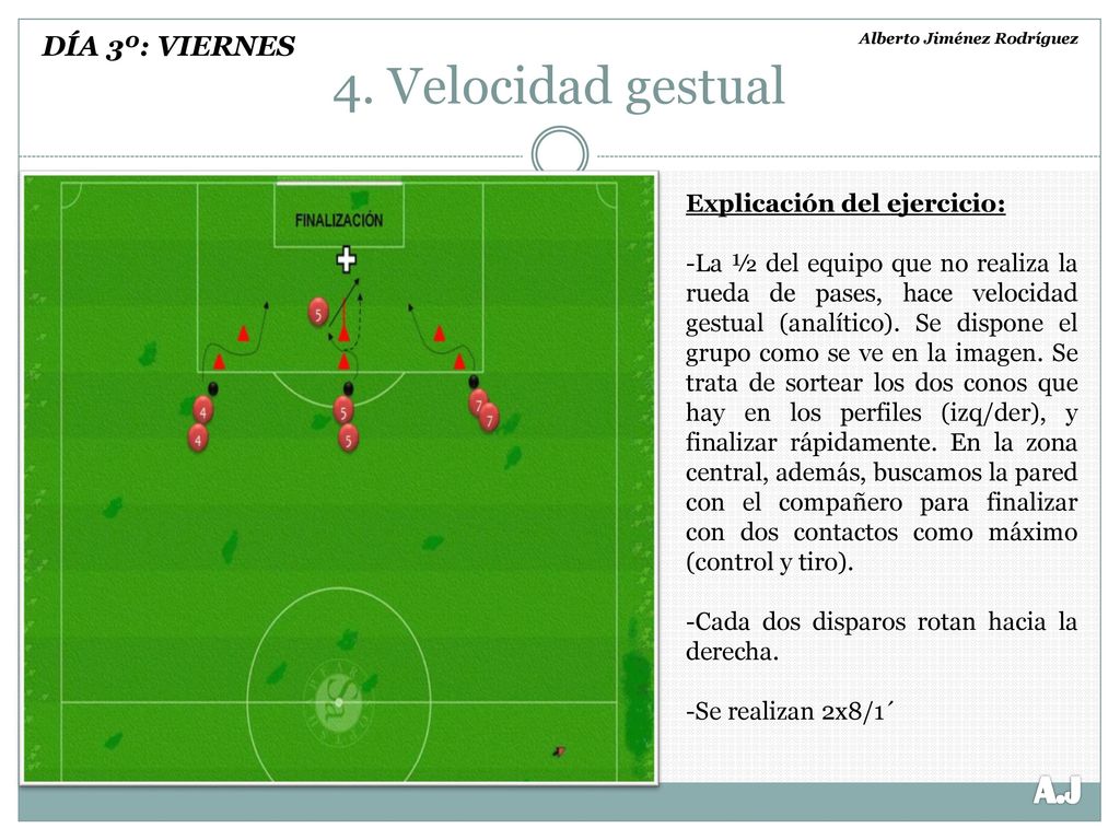 4. Velocidad gestual A.J DÍA 3º: VIERNES Explicación del ejercicio: