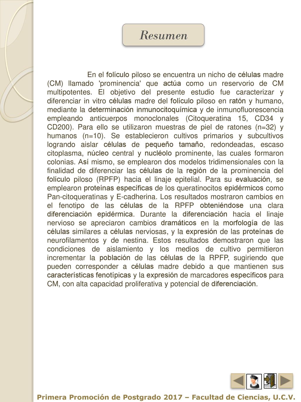 Primera Promoción de Postgrado 2017 – Facultad de Ciencias, U.C.V.