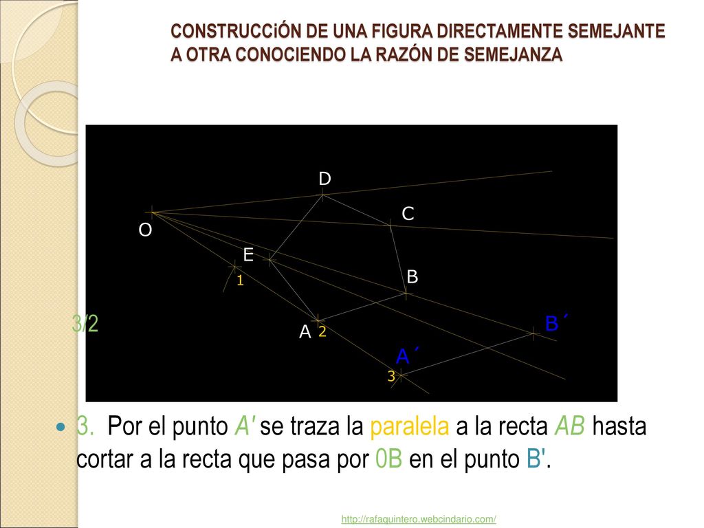 CONSTRUCCiÓN DE UNA FIGURA DIRECTAMENTE SEMEJANTE A OTRA CONOCIENDO LA RAZÓN DE SEMEJANZA