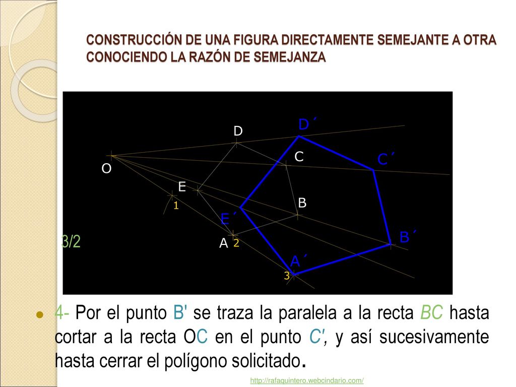 CONSTRUCCIÓN DE UNA FIGURA DIRECTAMENTE SEMEJANTE A OTRA CONOCIENDO LA RAZÓN DE SEMEJANZA