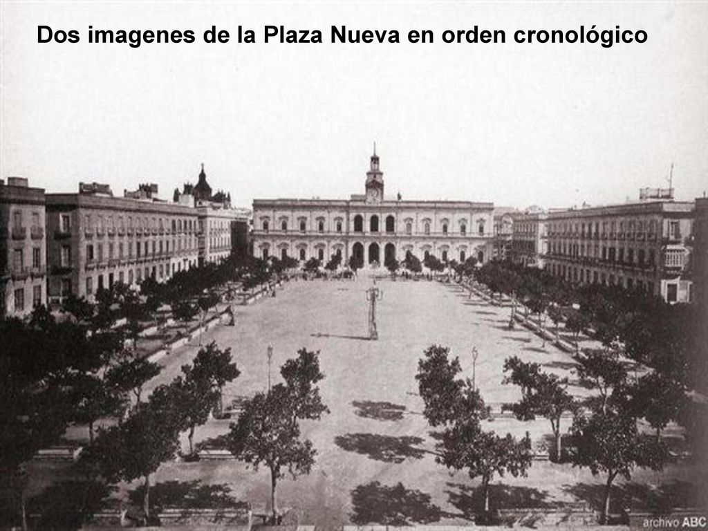 Dos imagenes de la Plaza Nueva en orden cronológico