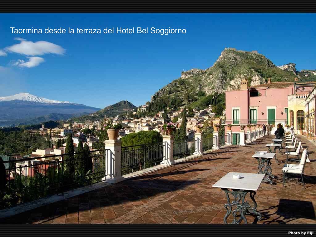Taormina desde la terraza del Hotel Bel Soggiorno