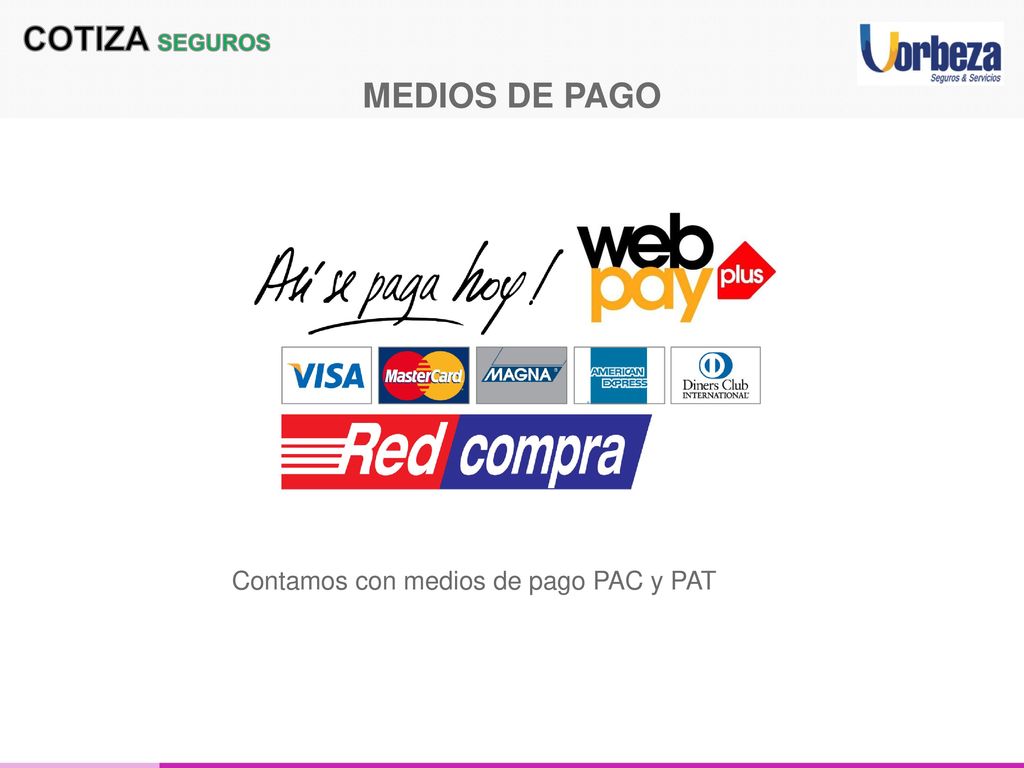 MEDIOS DE PAGO Contamos con medios de pago PAC y PAT