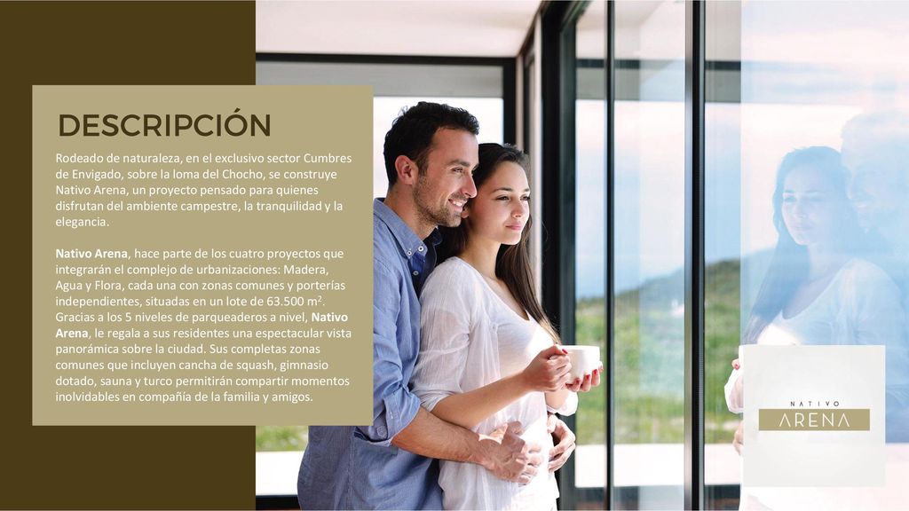 Rodeado de naturaleza, en el exclusivo sector Cumbres de Envigado, sobre la loma del Chocho, se construye Nativo Arena, un proyecto pensado para quienes disfrutan del ambiente campestre, la tranquilidad y la elegancia.