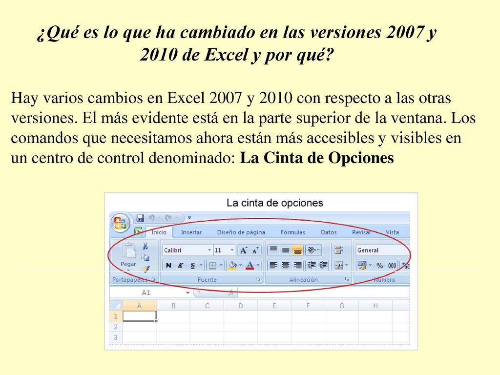 ¿Qué es lo que ha cambiado en las versiones 2007 y 2010 de Excel y por qué