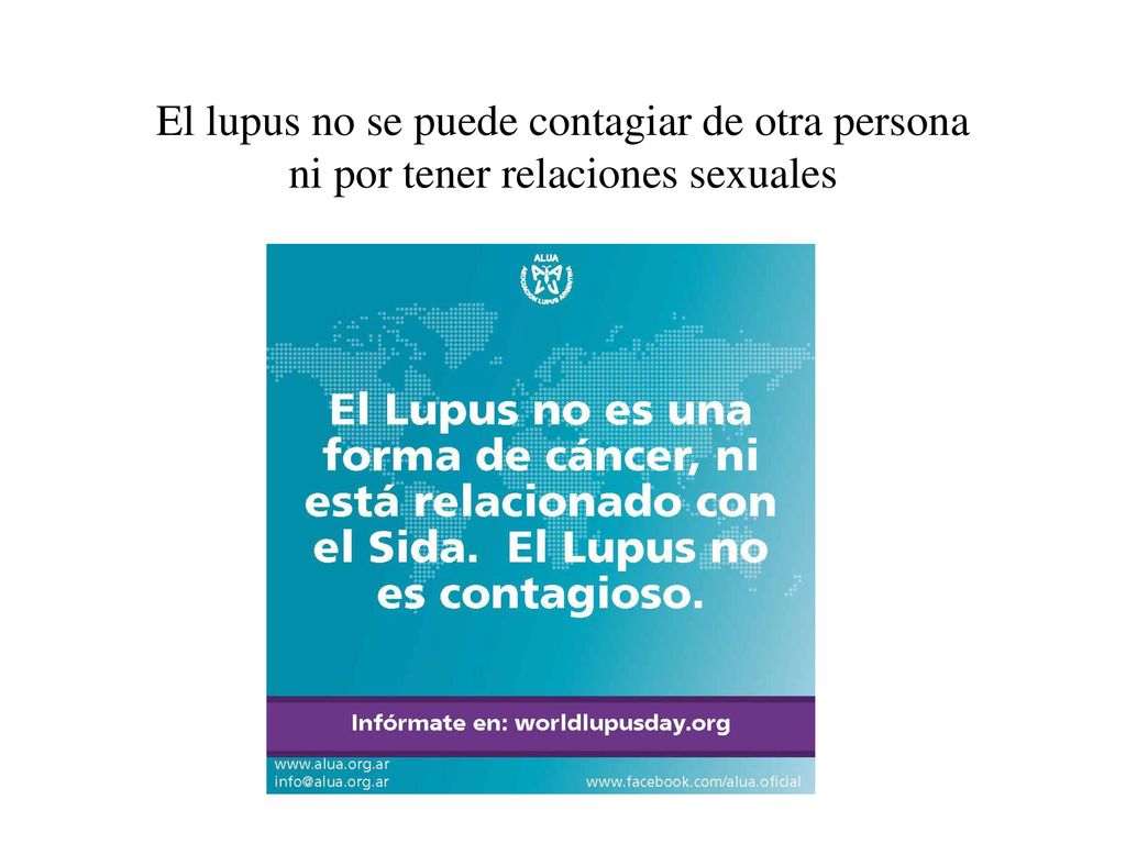 El lupus no se puede contagiar de otra persona ni por tener relaciones sexuales