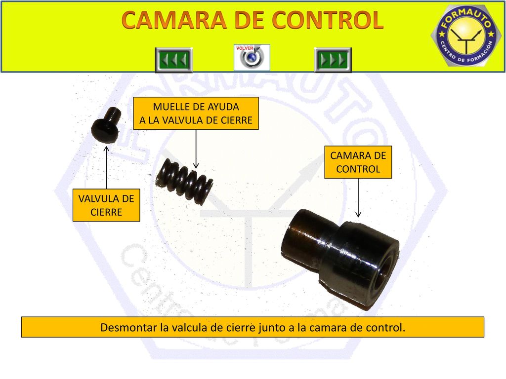 Desmontar la valcula de cierre junto a la camara de control.