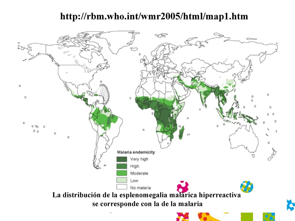 La distribución de la EMH se corresponde, lógicamente, con la de la malaria.
