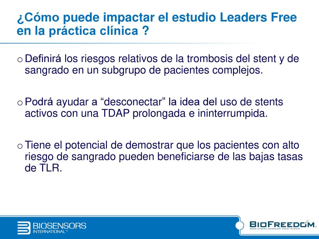 ¿Cómo puede impactar el estudio Leaders Free en la práctica clínica