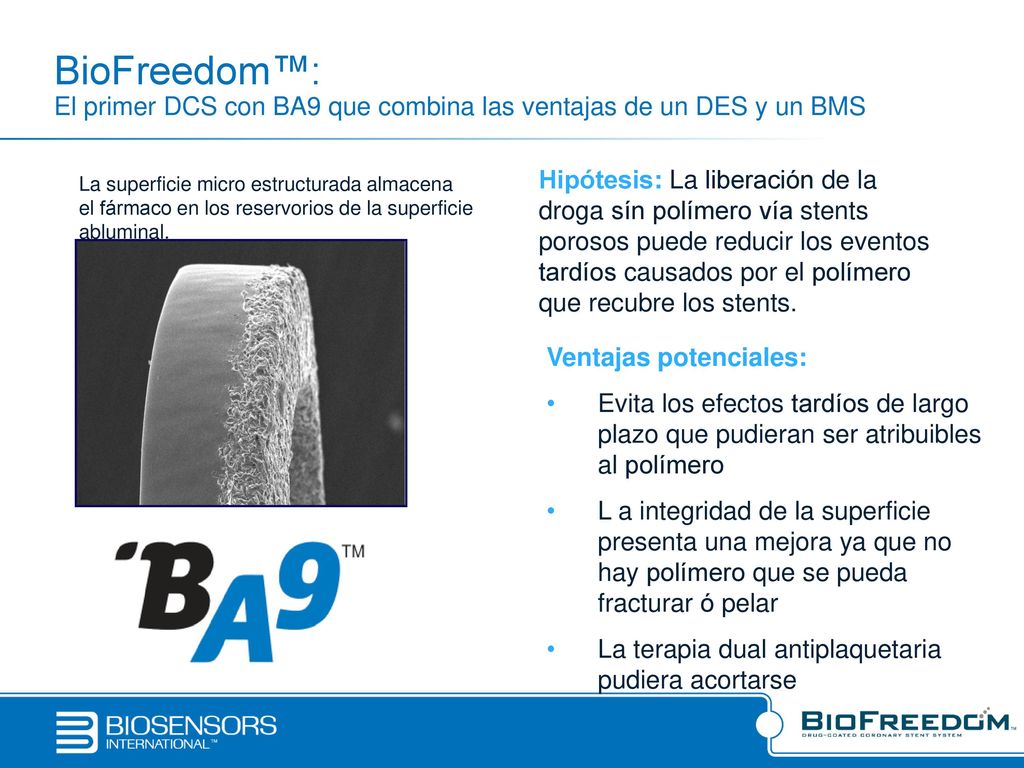 BioFreedom™: El primer DCS con BA9 que combina las ventajas de un DES y un BMS