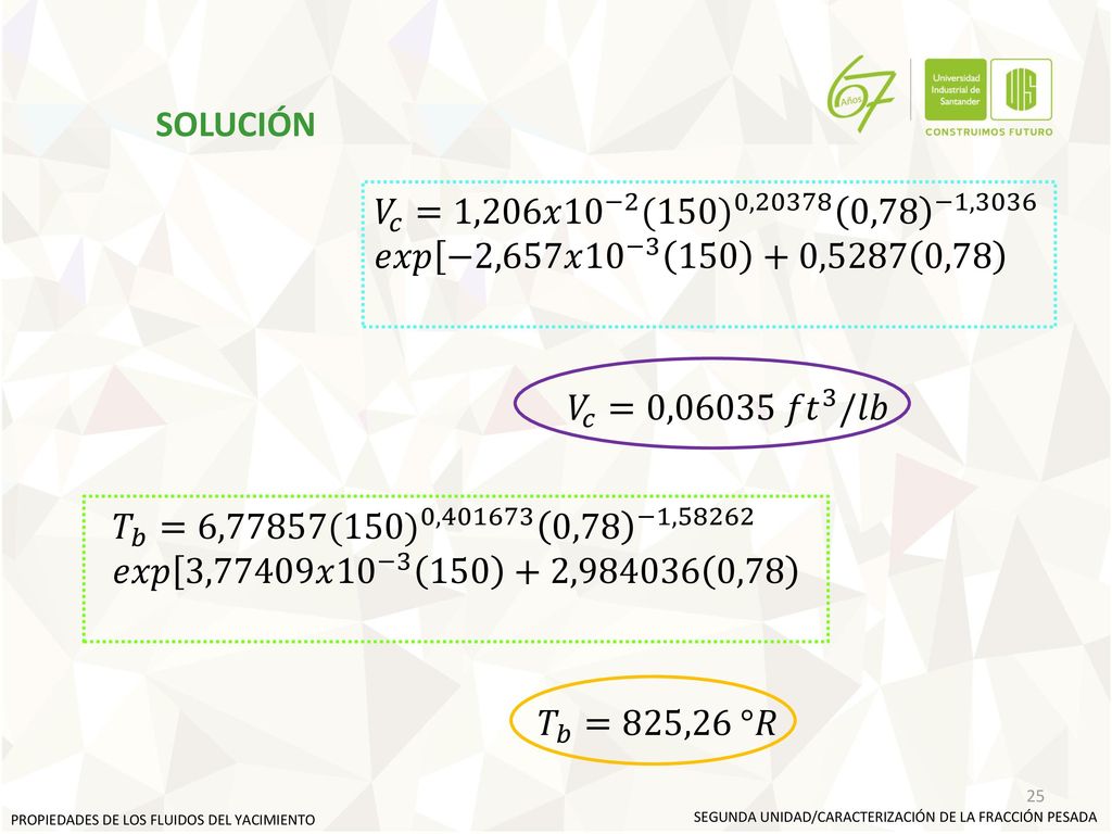 SOLUCIÓN 𝑉 𝑐 =1,206𝑥 10 −2 (150) 0, ,78 −1,3036.