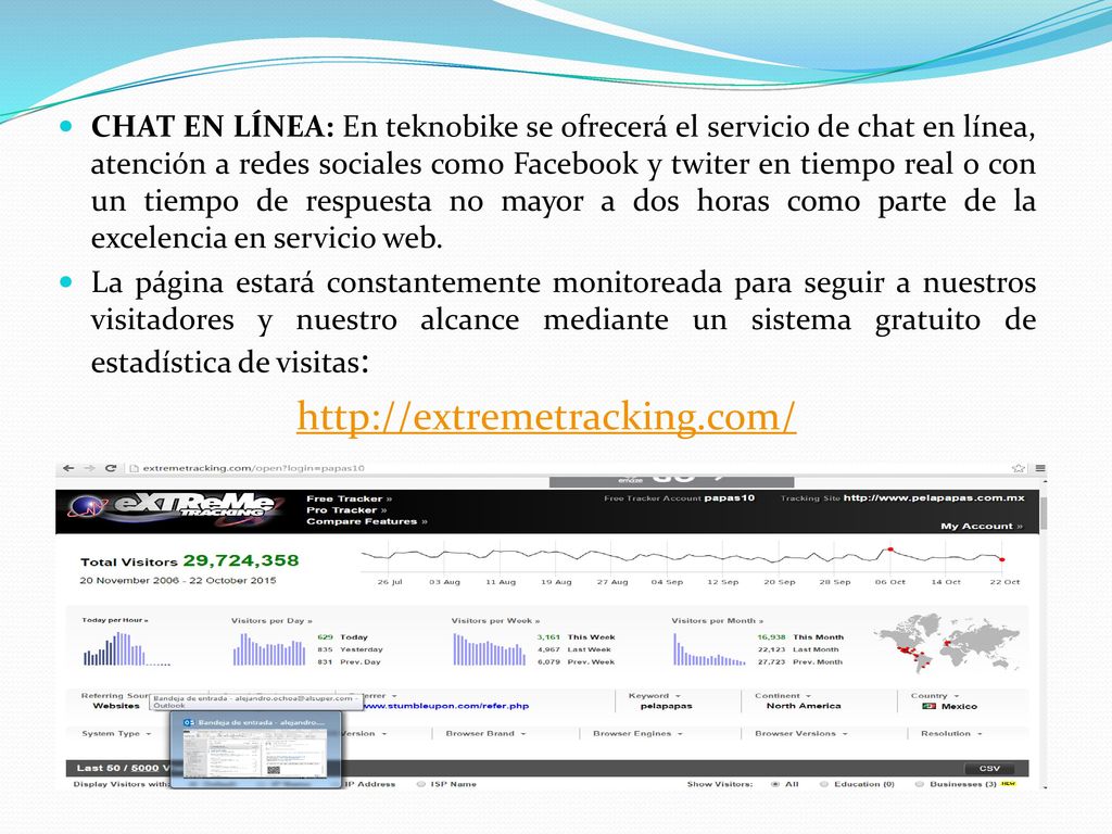 CHAT EN LÍNEA: En teknobike se ofrecerá el servicio de chat en línea, atención a redes sociales como Facebook y twiter en tiempo real o con un tiempo de respuesta no mayor a dos horas como parte de la excelencia en servicio web.