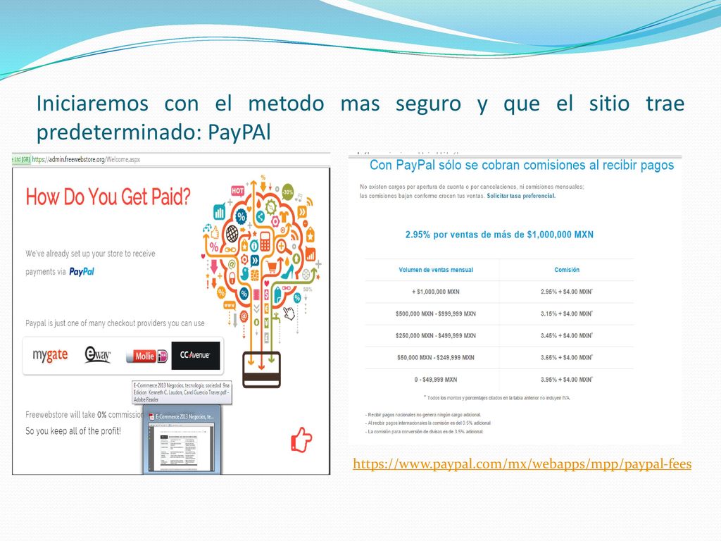 Iniciaremos con el metodo mas seguro y que el sitio trae predeterminado: PayPAl