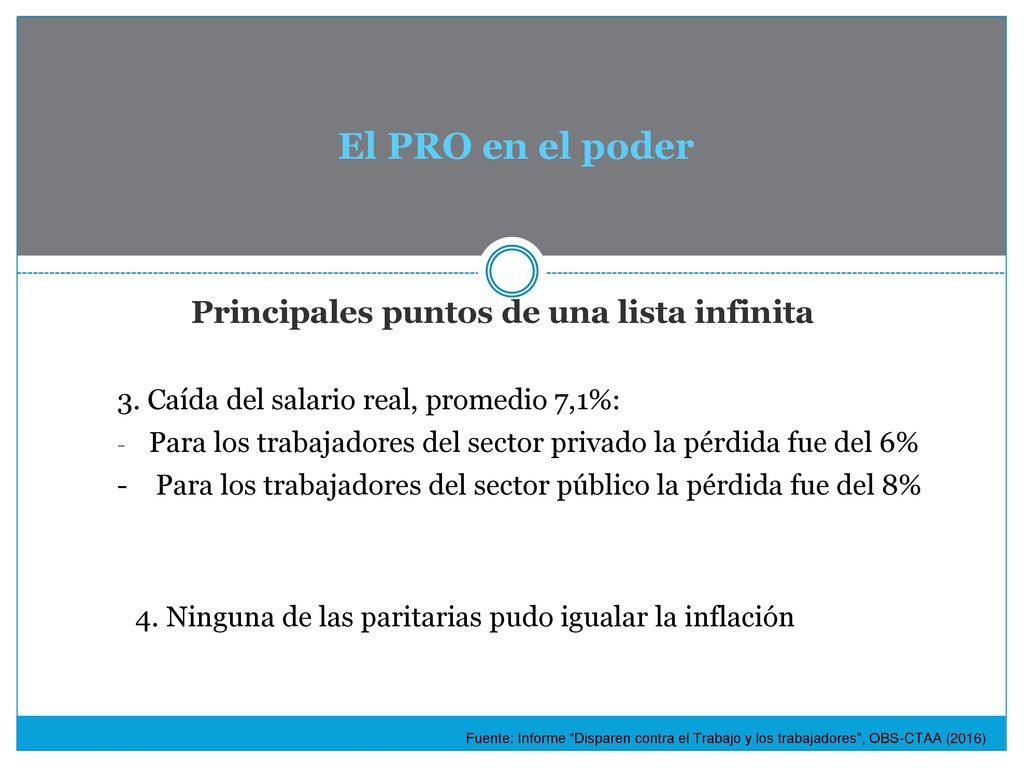 Principales puntos de una lista infinita