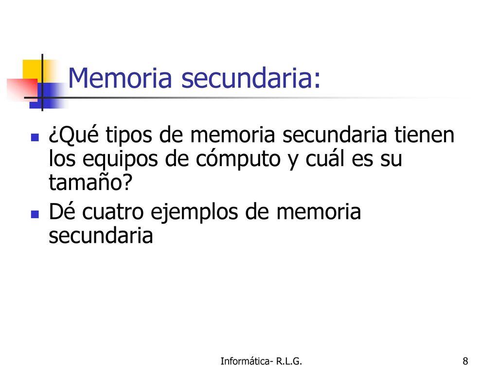 Memoria secundaria: ¿Qué tipos de memoria secundaria tienen los equipos de cómputo y cuál es su tamaño