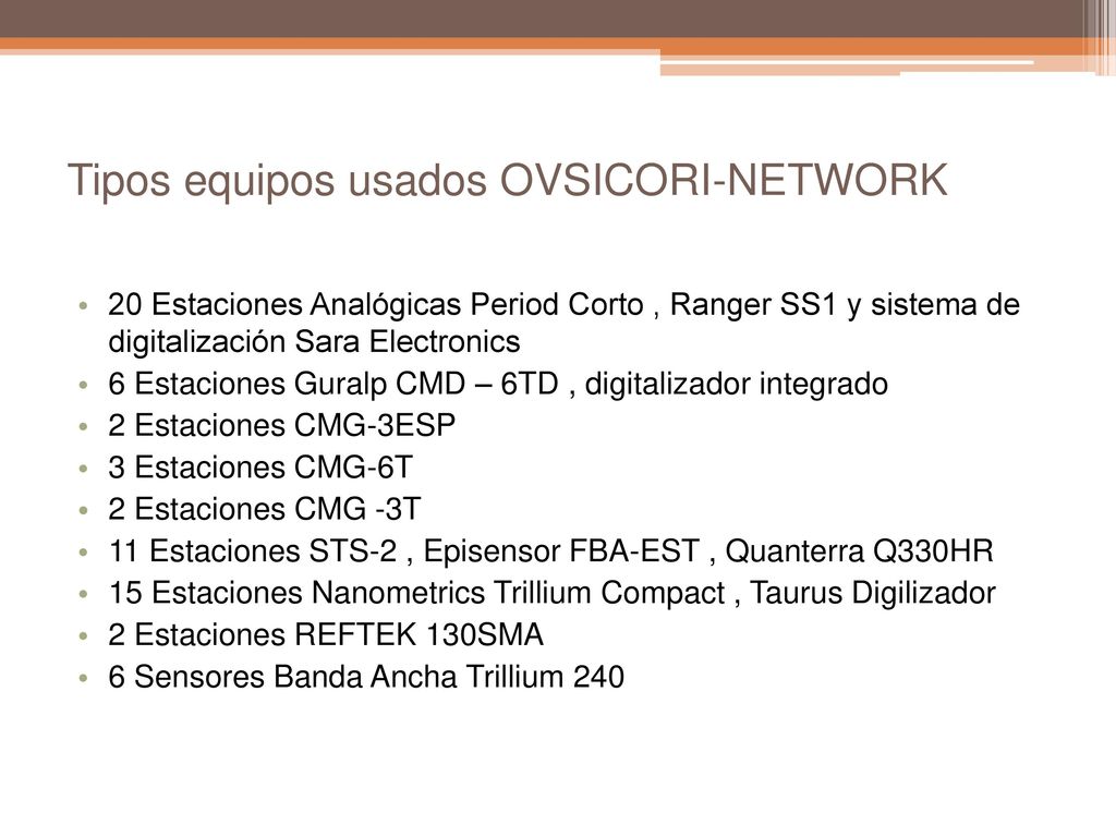 Tipos equipos usados OVSICORI-NETWORK