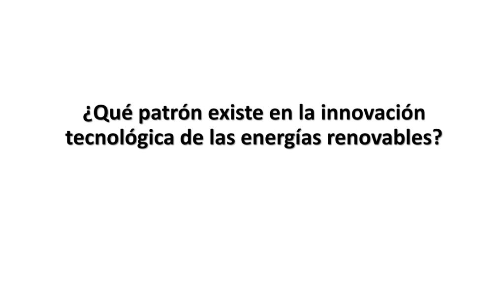 ¿Qué patrón existe en la innovación tecnológica de las energías renovables