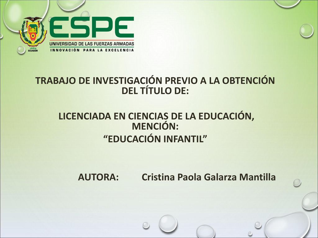 TRABAJO DE INVESTIGACIÓN PREVIO A LA OBTENCIÓN DEL TÍTULO DE: