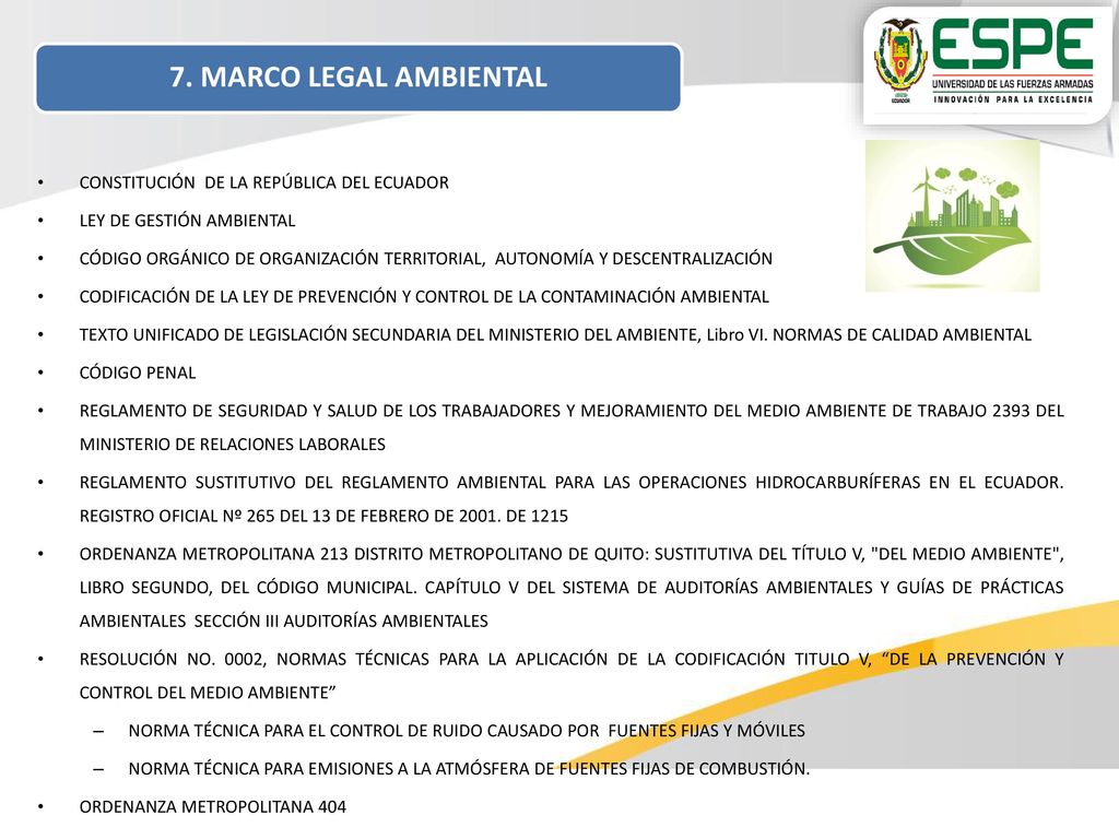 7. MARCO LEGAL AMBIENTAL CONSTITUCIÓN DE LA REPÚBLICA DEL ECUADOR