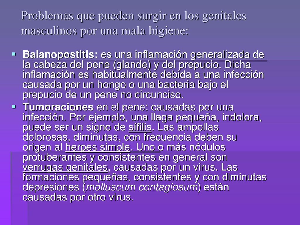 Problemas que pueden surgir en los genitales masculinos por una mala higiene: