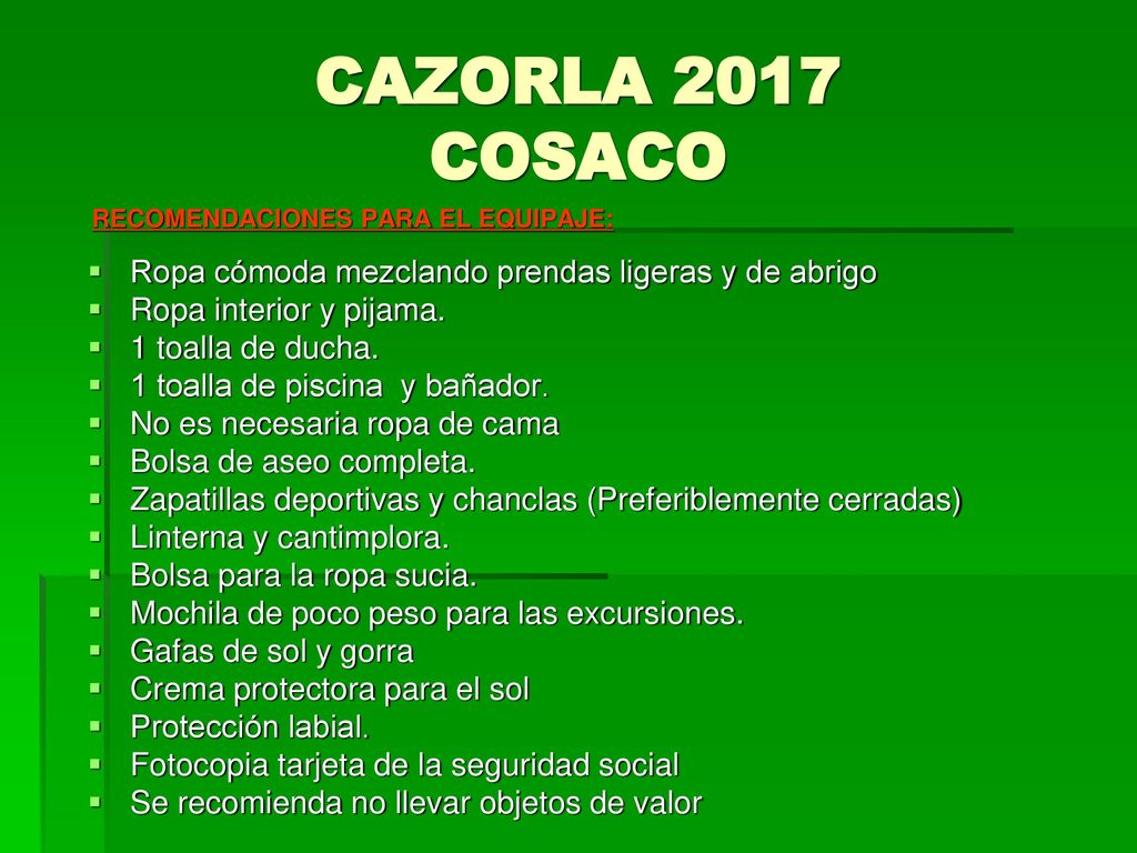 CAZORLA 2017 COSACO Ropa cómoda mezclando prendas ligeras y de abrigo