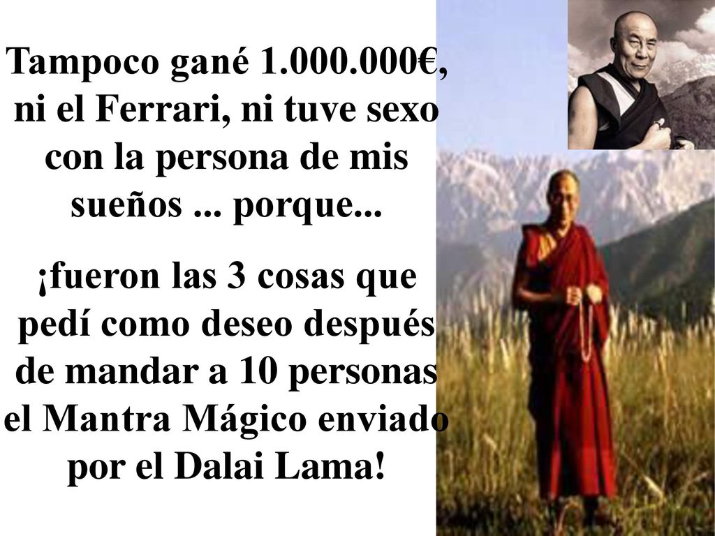 Tampoco gané €, ni el Ferrari, ni tuve sexo con la persona de mis sueños ... porque...