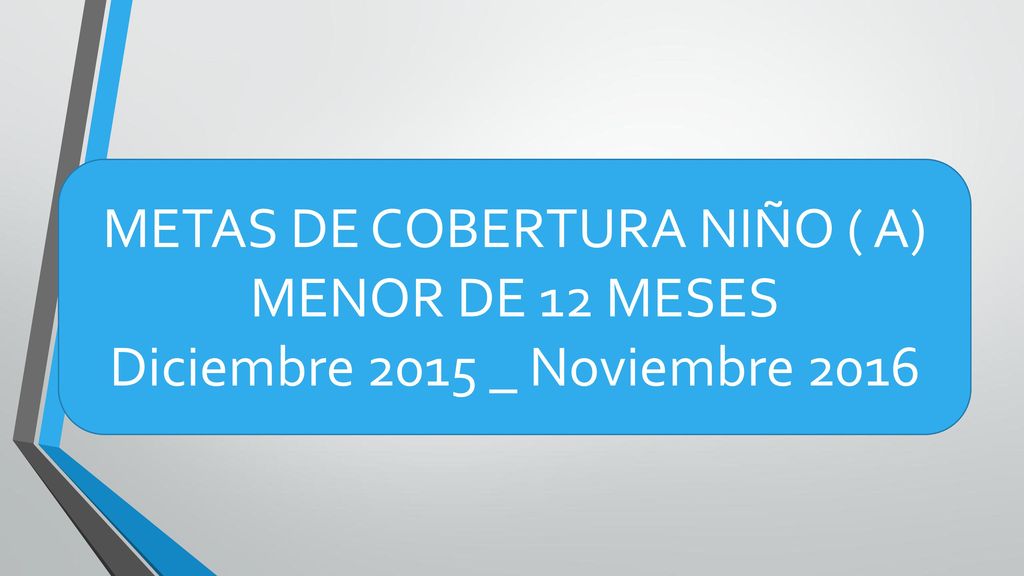METAS DE COBERTURA NIÑO ( A) MENOR DE 12 MESES