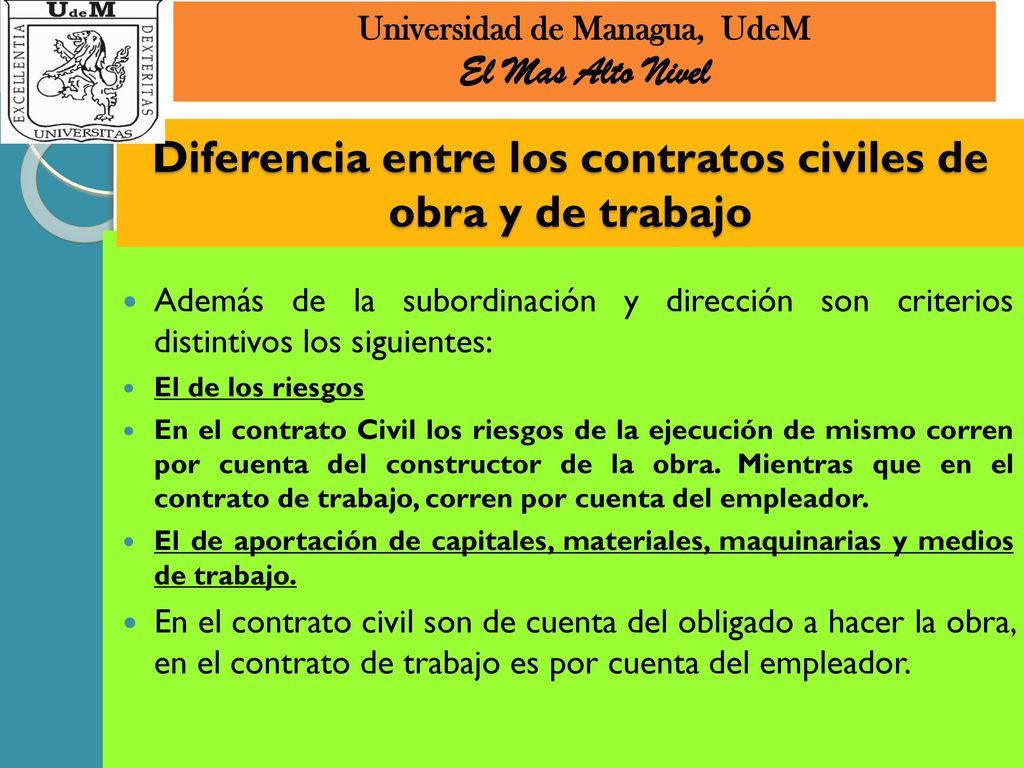 Diferencia entre los contratos civiles de obra y de trabajo