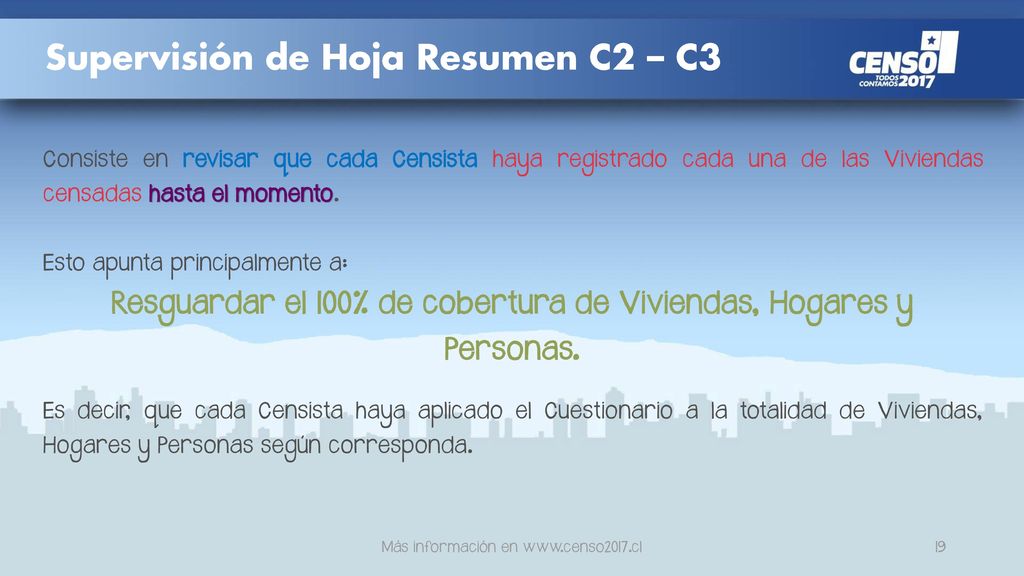 Resguardar el 100% de cobertura de Viviendas, Hogares y Personas.