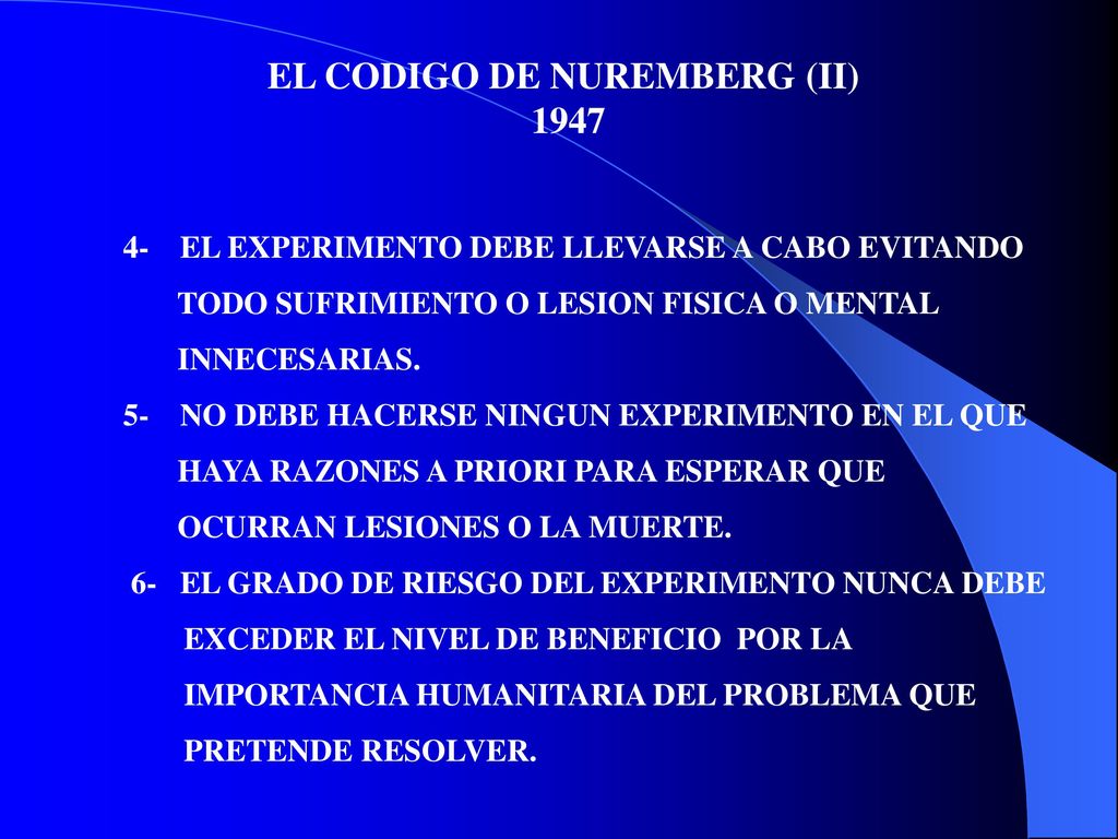 EL CODIGO DE NUREMBERG (II)