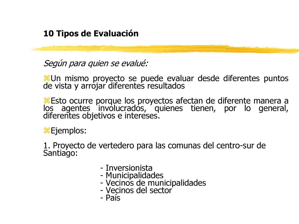 10 Tipos de Evaluación Según para quien se evalué: