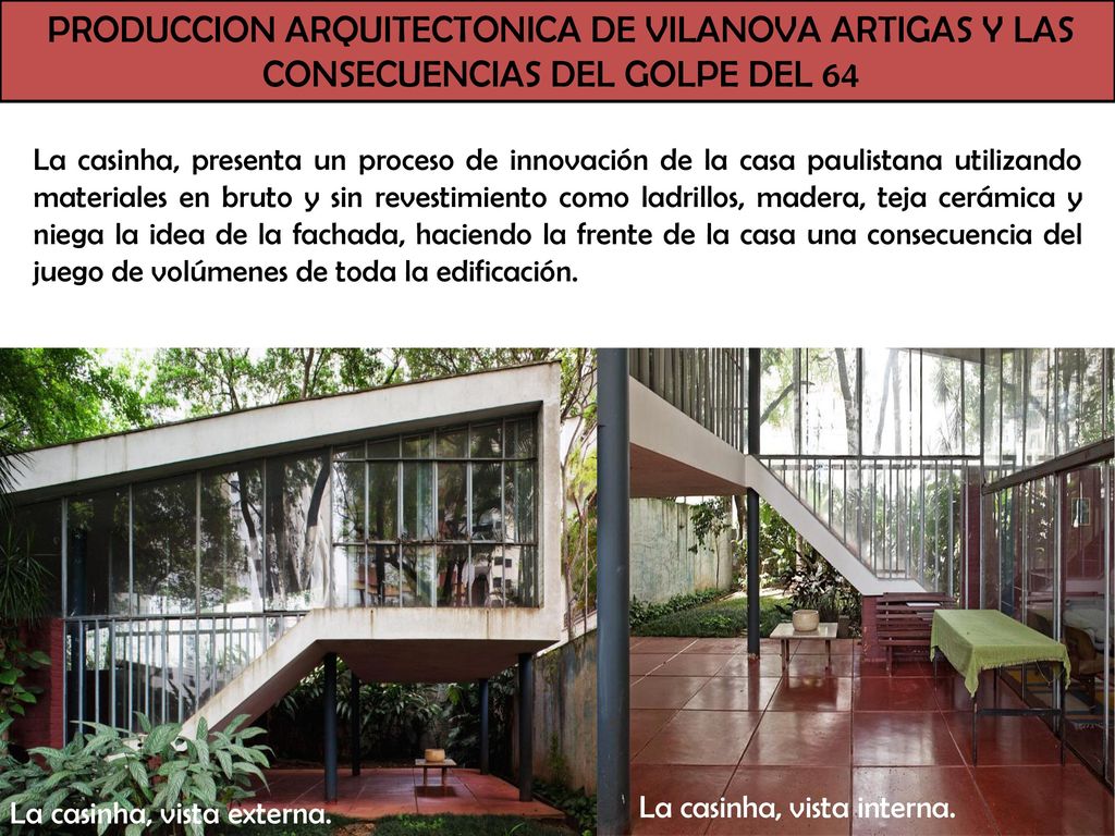 PRODUCCION ARQUITECTONICA DE VILANOVA ARTIGAS Y LAS CONSECUENCIAS DEL GOLPE DEL 64